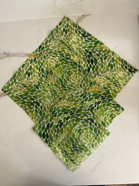 Green Beeswax Wraps - Small, Medium, Large